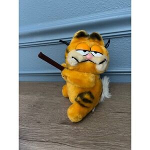 Garfield Plush Toy 1978 United Feature Syndicate Holding Stick